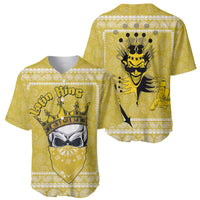 Latin King Baseball Jersey Paisley Pattern Yellow - Wonder Print Shop