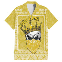 Latin King Family Matching Long Sleeve Bodycon Dress and Hawaiian Shirt Paisley Pattern Yellow - Wonder Print Shop