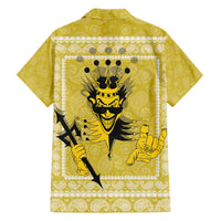 Latin King Family Matching Off The Shoulder Long Sleeve Dress and Hawaiian Shirt Paisley Pattern Yellow - Wonder Print Shop