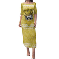 Latin King Family Matching Puletasi and Hawaiian Shirt Paisley Pattern Yellow - Wonder Print Shop