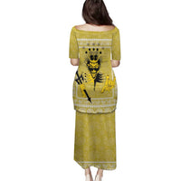 Latin King Family Matching Puletasi and Hawaiian Shirt Paisley Pattern Yellow - Wonder Print Shop