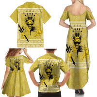 Latin King Family Matching Summer Maxi Dress and Hawaiian Shirt Paisley Pattern Yellow - Wonder Print Shop
