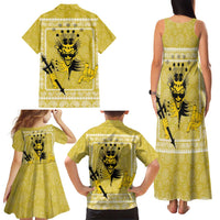 Latin King Family Matching Tank Maxi Dress and Hawaiian Shirt Paisley Pattern Yellow - Wonder Print Shop