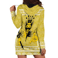 Latin King Hoodie Dress Paisley Pattern Yellow - Wonder Print Shop