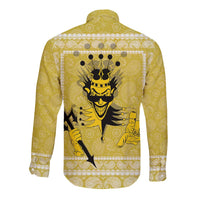 Latin King Long Sleeve Button Shirt Paisley Pattern Yellow - Wonder Print Shop