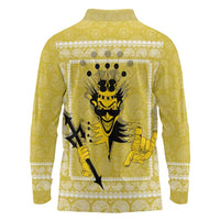 Latin King Long Sleeve Polo Shirt Paisley Pattern Yellow - Wonder Print Shop