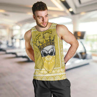 Latin King Men Tank Top Paisley Pattern Yellow - Wonder Print Shop