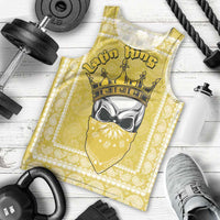 Latin King Men Tank Top Paisley Pattern Yellow - Wonder Print Shop