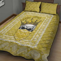Latin King Quilt Bed Set Paisley Pattern Yellow - Wonder Print Shop