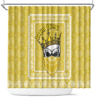 Latin King Shower Curtain Paisley Pattern Yellow