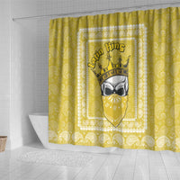 Latin King Shower Curtain Paisley Pattern Yellow