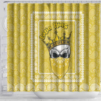 Latin King Shower Curtain Paisley Pattern Yellow