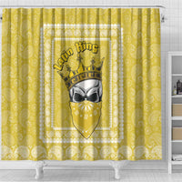 Latin King Shower Curtain Paisley Pattern Yellow