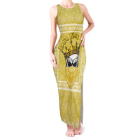 Latin King Tank Maxi Dress Paisley Pattern Yellow - Wonder Print Shop