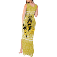 Latin King Tank Maxi Dress Paisley Pattern Yellow - Wonder Print Shop