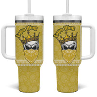 Latin King Tumbler With Handle Paisley Pattern Yellow - Wonder Print Shop
