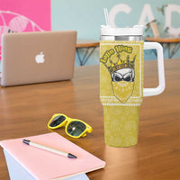 Latin King Tumbler With Handle Paisley Pattern Yellow - Wonder Print Shop