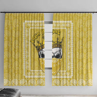 Latin King Window Curtain Paisley Pattern Yellow - Wonder Print Shop