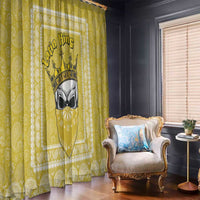 Latin King Window Curtain Paisley Pattern Yellow - Wonder Print Shop