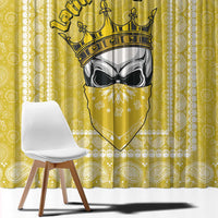 Latin King Window Curtain Paisley Pattern Yellow - Wonder Print Shop