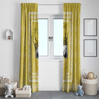 Latin King Window Curtain Paisley Pattern Yellow - Wonder Print Shop