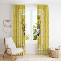 Latin King Window Curtain Paisley Pattern Yellow - Wonder Print Shop