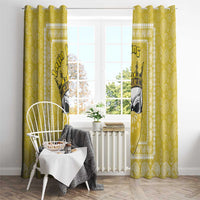 Latin King Window Curtain Paisley Pattern Yellow - Wonder Print Shop