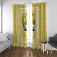 Latin King Window Curtain Paisley Pattern Yellow - Wonder Print Shop