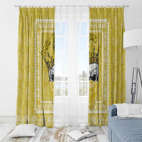 Latin King Window Curtain Paisley Pattern Yellow - Wonder Print Shop