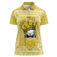 Latin King Women Polo Shirt Paisley Pattern Yellow - Wonder Print Shop
