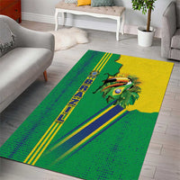Brazil Flag Emblem Area Rug Toco Toucan In My Heart