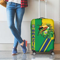 Brazil Flag Emblem Luggage Cover Toco Toucan In My Heart