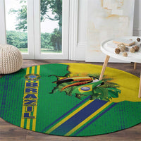 Brazil Flag Emblem Round Carpet Toco Toucan In My Heart