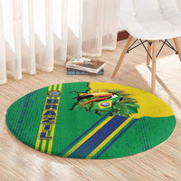 Brazil Flag Emblem Round Carpet Toco Toucan In My Heart
