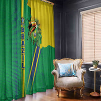 Brazil Flag Emblem Window Curtain Toco Toucan In My Heart