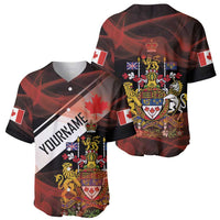Canada Flag Coat of Arms Baseball Jersey Light Wave Abstract Style