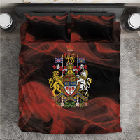 Canada Flag Coat of Arms Bedding Set Light Wave Abstract Style