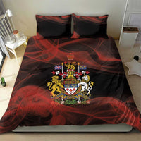 Canada Flag Coat of Arms Bedding Set Light Wave Abstract Style