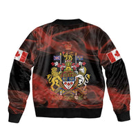 Canada Flag Coat of Arms Bomber Jacket Light Wave Abstract Style