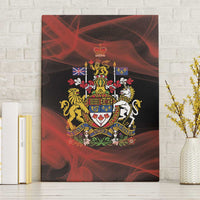 Canada Flag Coat of Arms Canvas Wall Art Light Wave Abstract Style