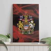 Canada Flag Coat of Arms Canvas Wall Art Light Wave Abstract Style