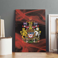 Canada Flag Coat of Arms Canvas Wall Art Light Wave Abstract Style