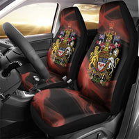 Canada Flag Coat of Arms Car Seat Cover Light Wave Abstract Style