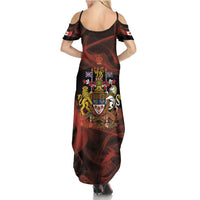 Canada Flag Coat of Arms Family Matching Summer Maxi Dress and Hawaiian Shirt Light Wave Abstract Style