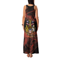 Canada Flag Coat of Arms Family Matching Tank Maxi Dress and Hawaiian Shirt Light Wave Abstract Style