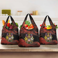 Canada Flag Coat of Arms Grocery Bag Light Wave Abstract Style