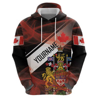 Canada Flag Coat of Arms Hoodie Light Wave Abstract Style