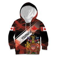 Canada Flag Coat of Arms Kid Hoodie Light Wave Abstract Style