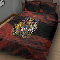 Canada Flag Coat of Arms Quilt Bed Set Light Wave Abstract Style