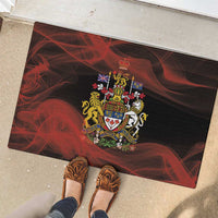 Canada Flag Coat of Arms Rubber Doormat Light Wave Abstract Style